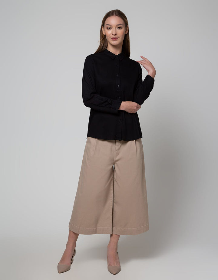St. Yves Capri Pants Cotton Twill Wide Kulot
