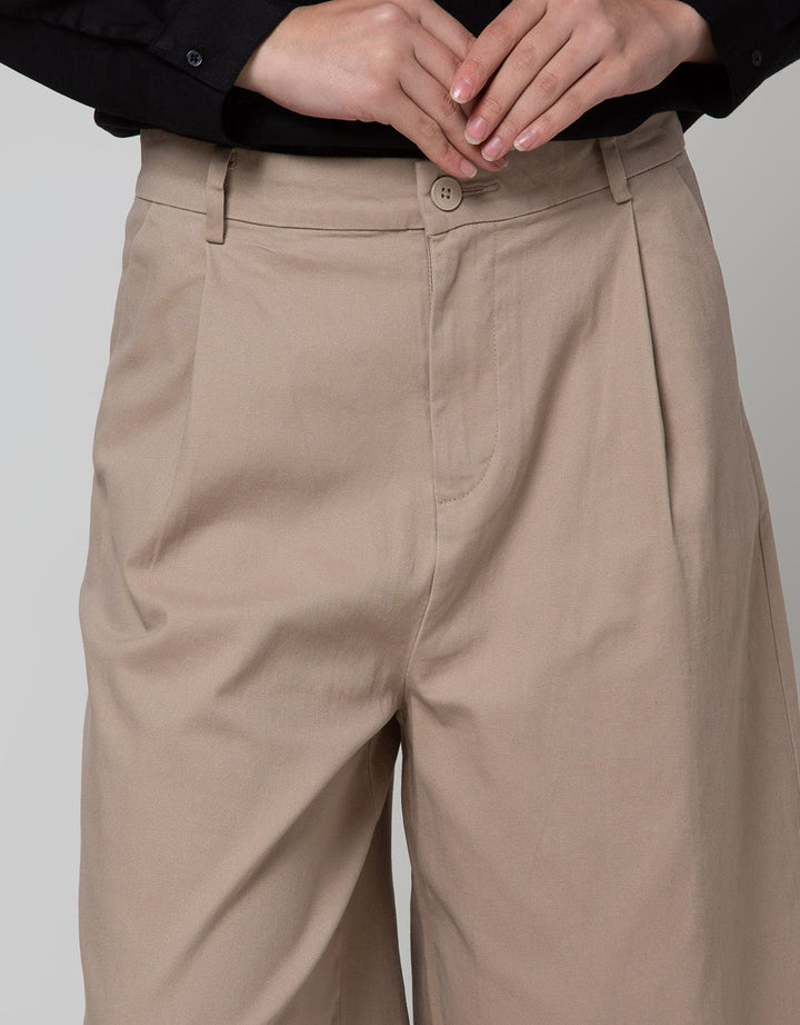 St. Yves Capri Pants Cotton Twill Wide Kulot
