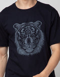 T Zone Tiger Three Print Kaos Pria