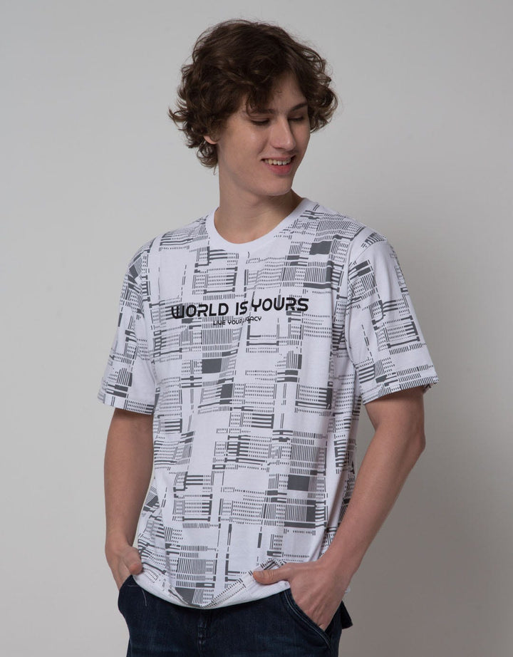 T Zone Short Sleeve T-Shirt Print Theme Survival Transfer - World Is Yours