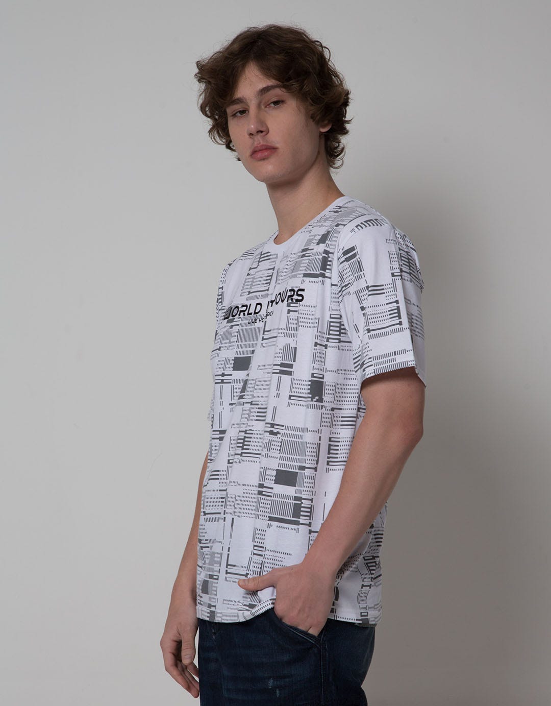 T Zone Short Sleeve T-Shirt Print Theme Survival Transfer - World Is Yours