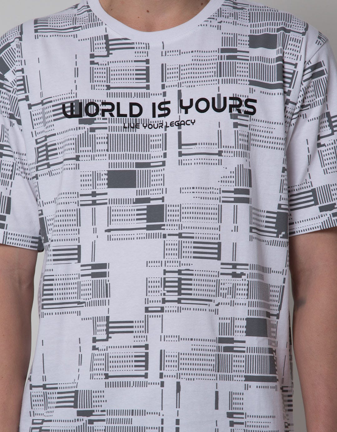 T Zone Short Sleeve T-Shirt Print Theme Survival Transfer - World Is Yours