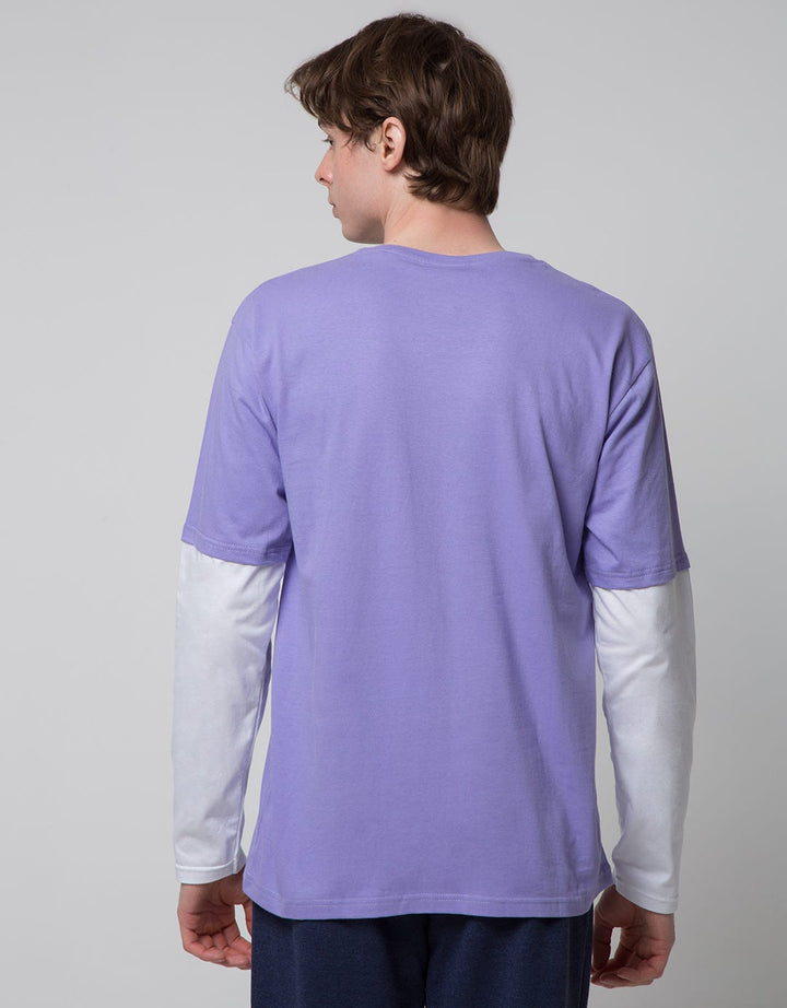 T Zone Long Sleeve T-Shirt Print Mock Layer Theme Analog Dimension