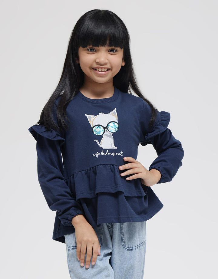 Aero Long Sleeve T-Shirt Flip Sequins Fab Cat