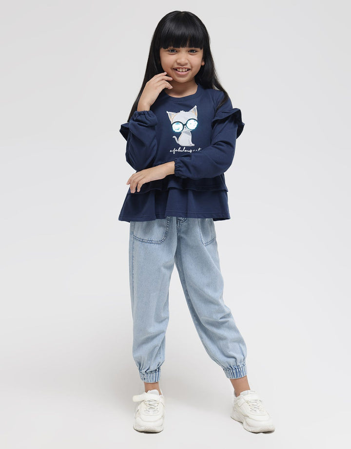 Aero Long Sleeve T-Shirt Flip Sequins Fab Cat