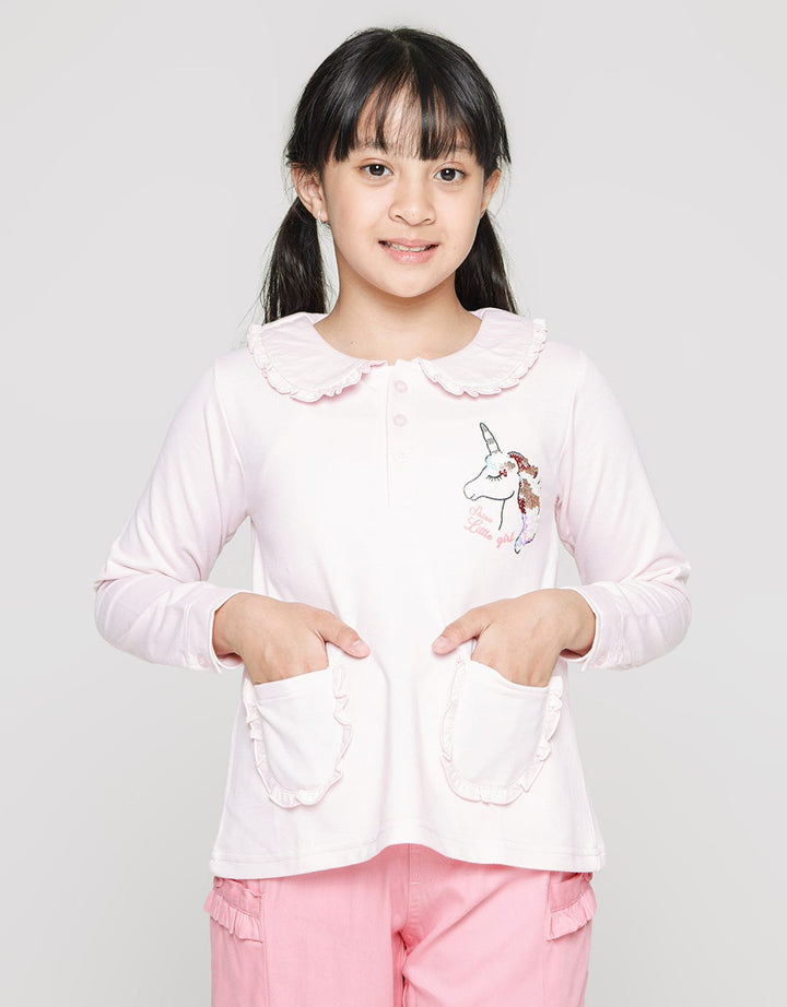 Aero Long Sleeve T-Shirt Flip Sequin Unicorn Girl