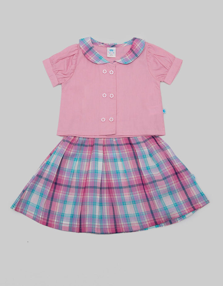 Pipiniko Top Bottom Set Skirt Kotak