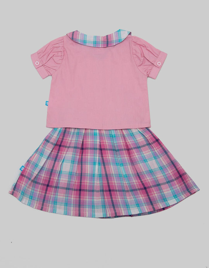 Pipiniko Top Bottom Set Skirt Kotak