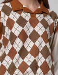 Nevada Sweatshirt Polo Neck Argyle Pattern
