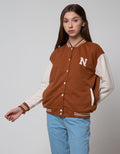 Nevada Solid Jaket Varsity Wanita