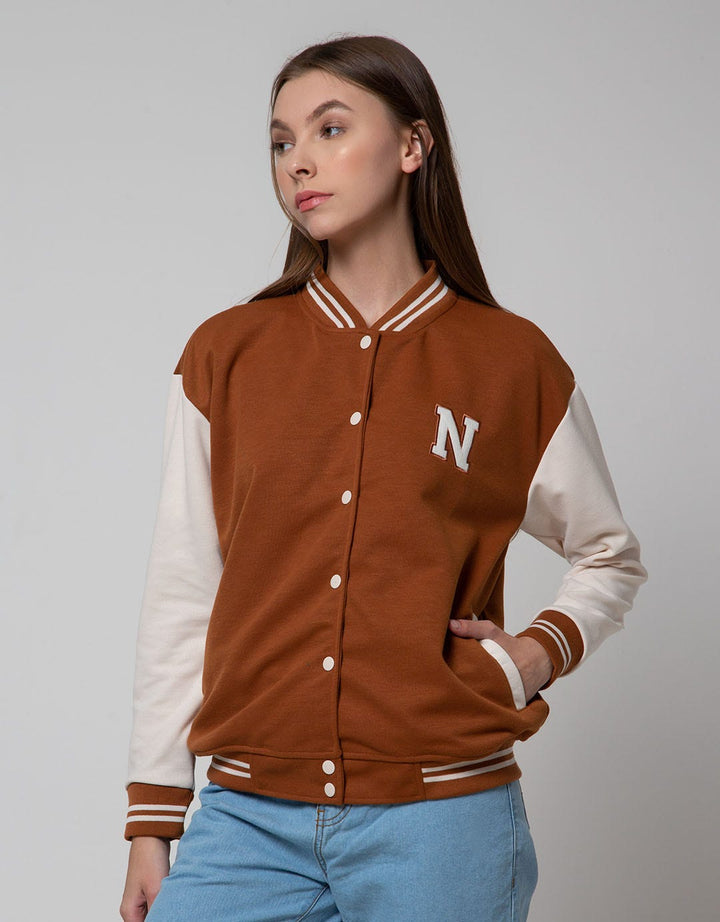 Nevada Solid Jaket Varsity Wanita