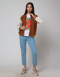 Nevada Solid Jaket Varsity Wanita