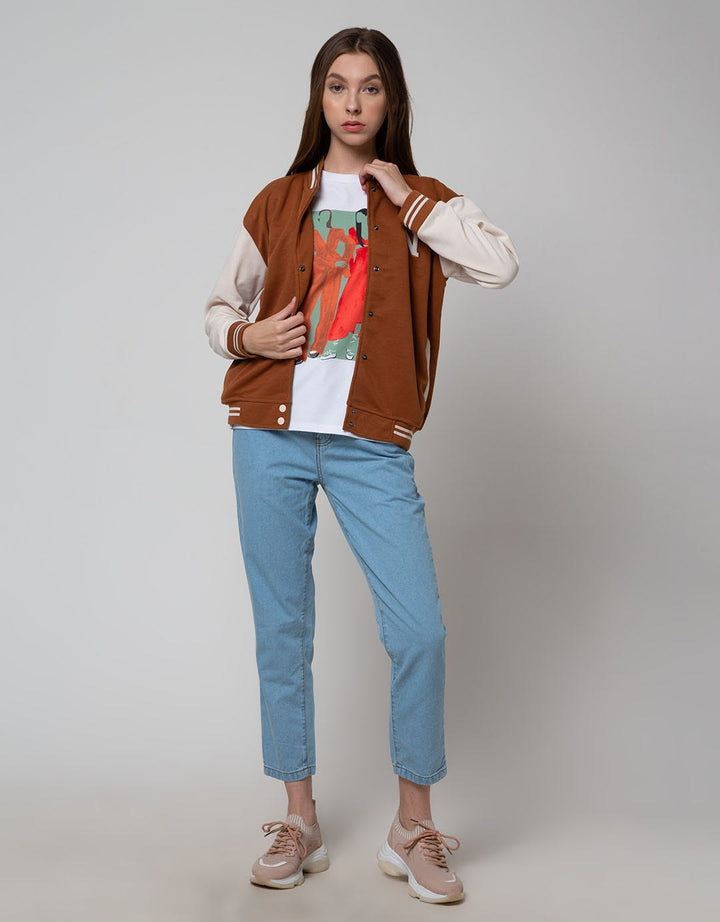 Nevada Solid Jaket Varsity Wanita