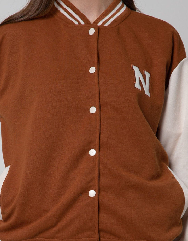 Nevada Solid Jaket Varsity Wanita