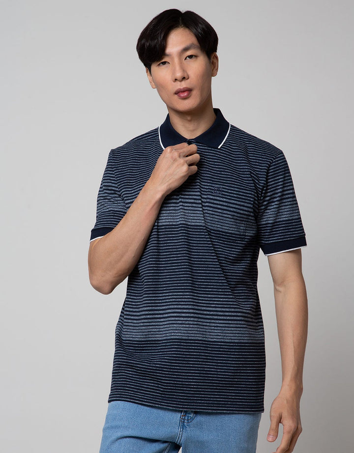 Cole Short Sleeve Polo Shirt Gradation Stripe