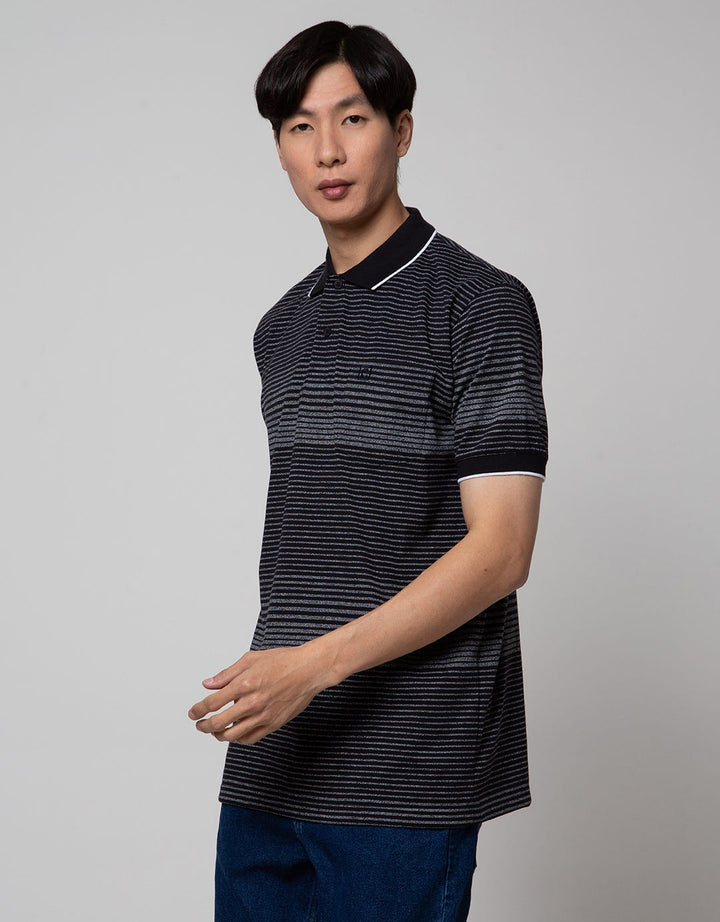 Cole Short Sleeve Polo Shirt Gradation Stripe