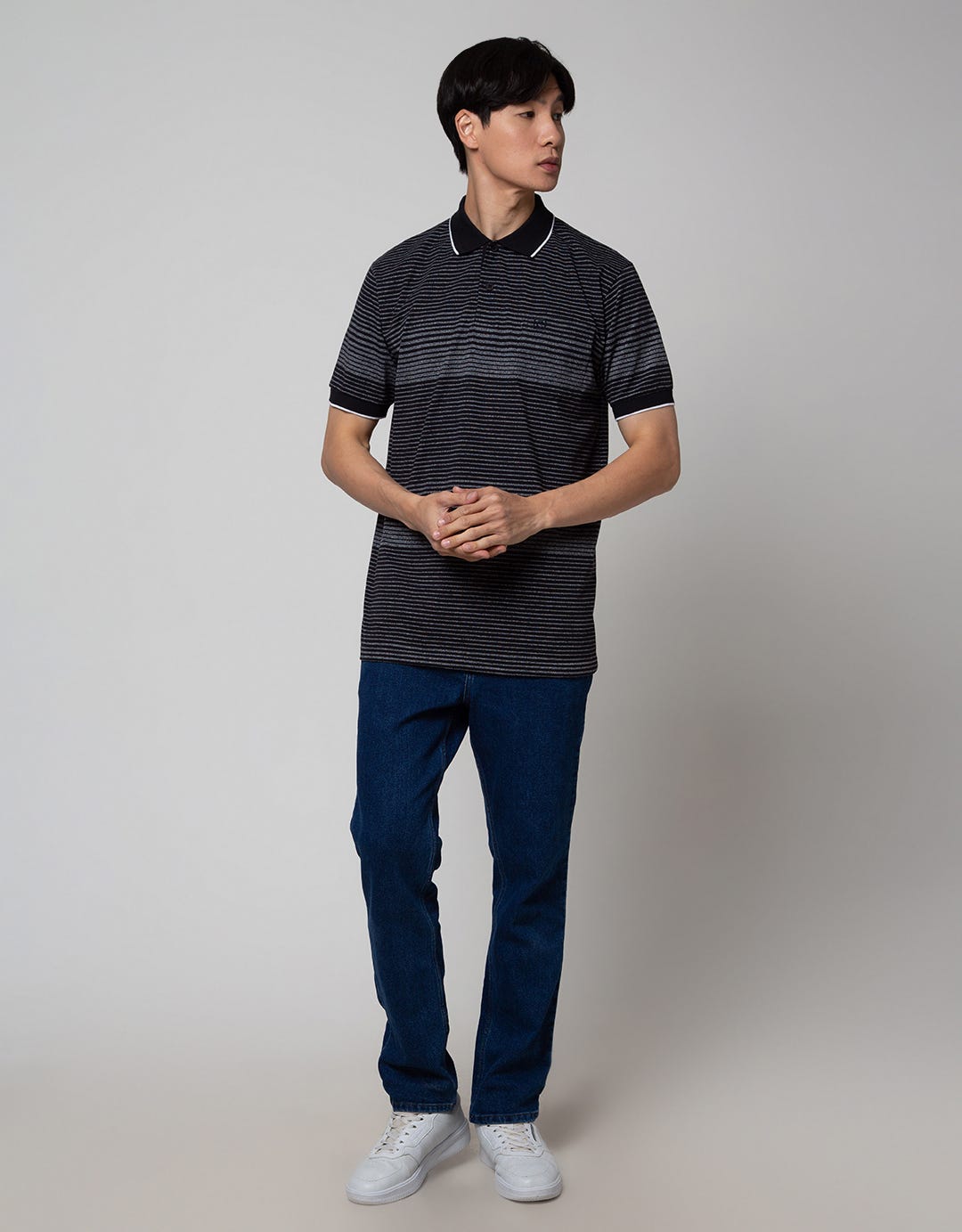 Cole Short Sleeve Polo Shirt Gradation Stripe