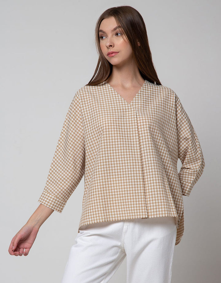St. Yves 34 Blouse With Gingham Check