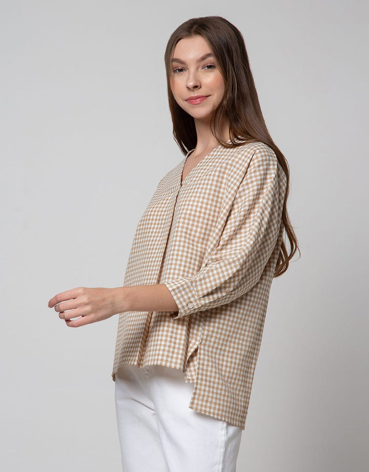 St. Yves 34 Blouse With Gingham Check