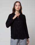 St. Yves Long Sleeve Blouse Rayon Twill
