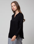 St. Yves Long Sleeve Blouse Rayon Twill