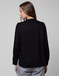St. Yves Long Sleeve Blouse Rayon Twill