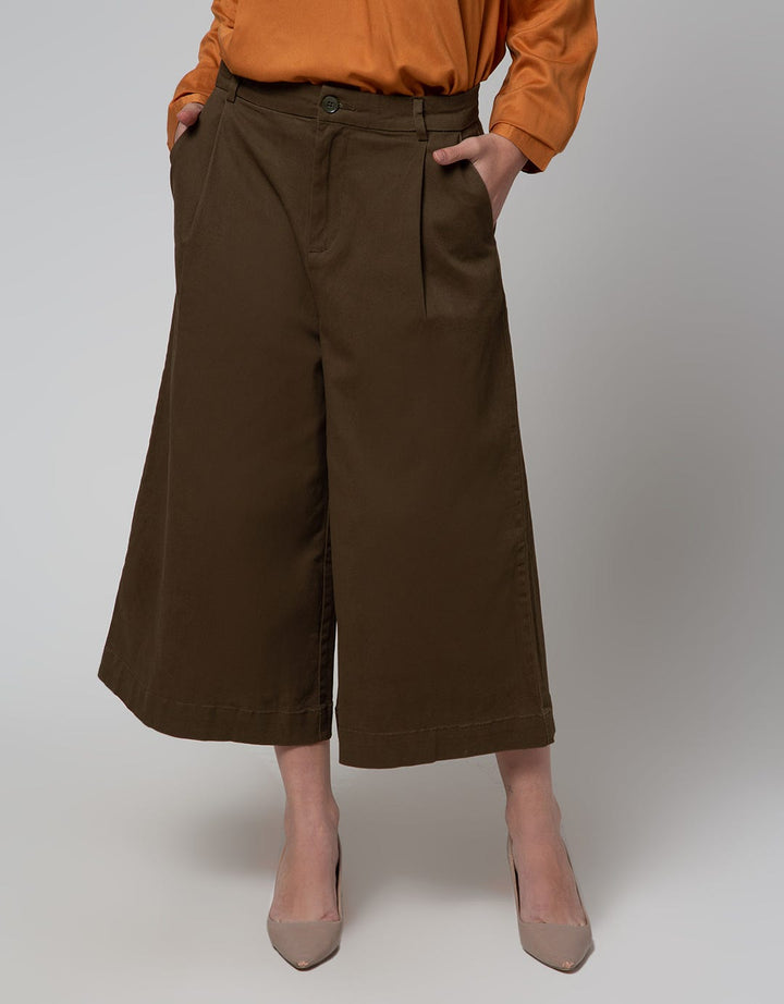 St. Yves Capri Pants Cotton Twill Wide Kulot