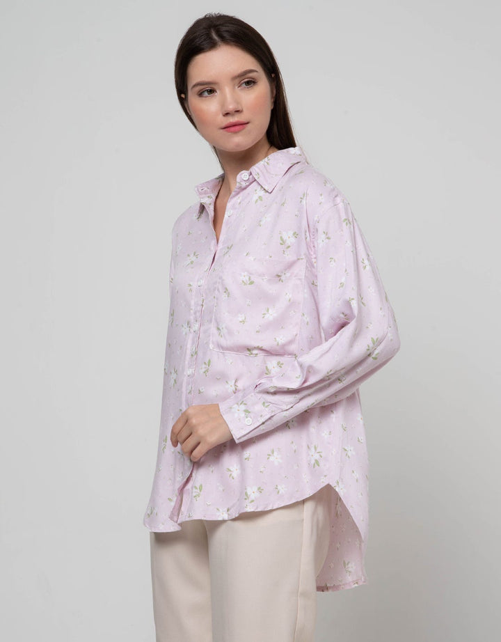 Nevada Long Sleeve Shirt Reguler Rayon Flower
