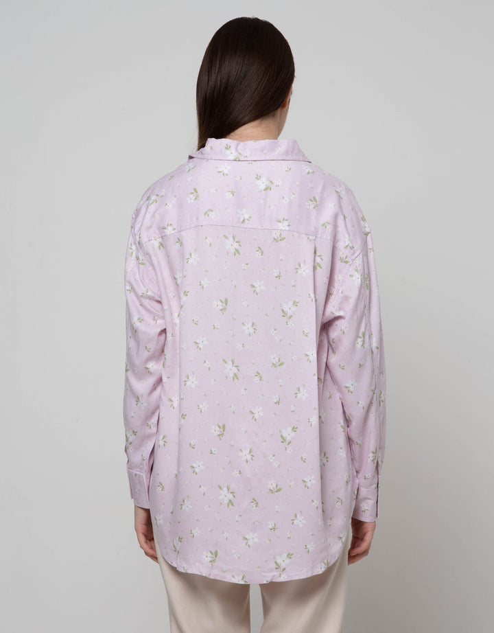 Nevada Long Sleeve Shirt Reguler Rayon Flower