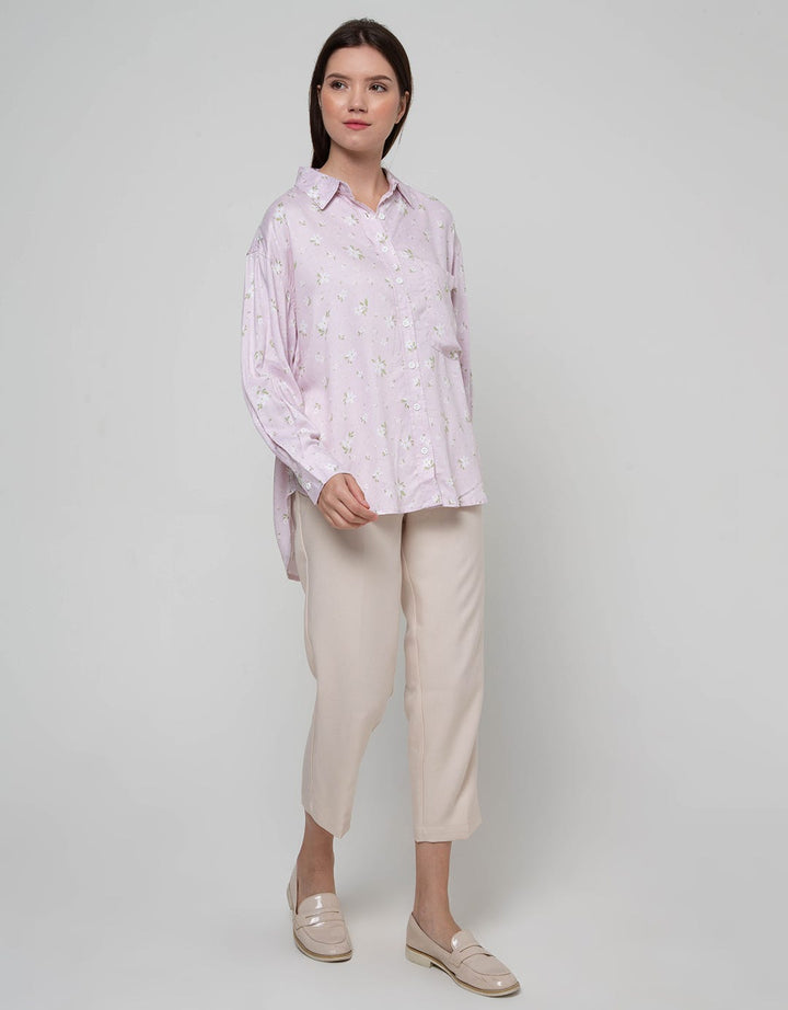 Nevada Long Sleeve Shirt Reguler Rayon Flower