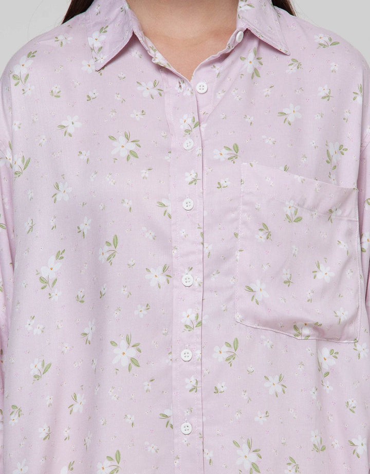 Nevada Long Sleeve Shirt Reguler Rayon Flower