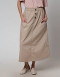 Nevada Pocket Side Rok Midi Wanita