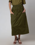 Nevada Pocket Side Rok Midi Wanita