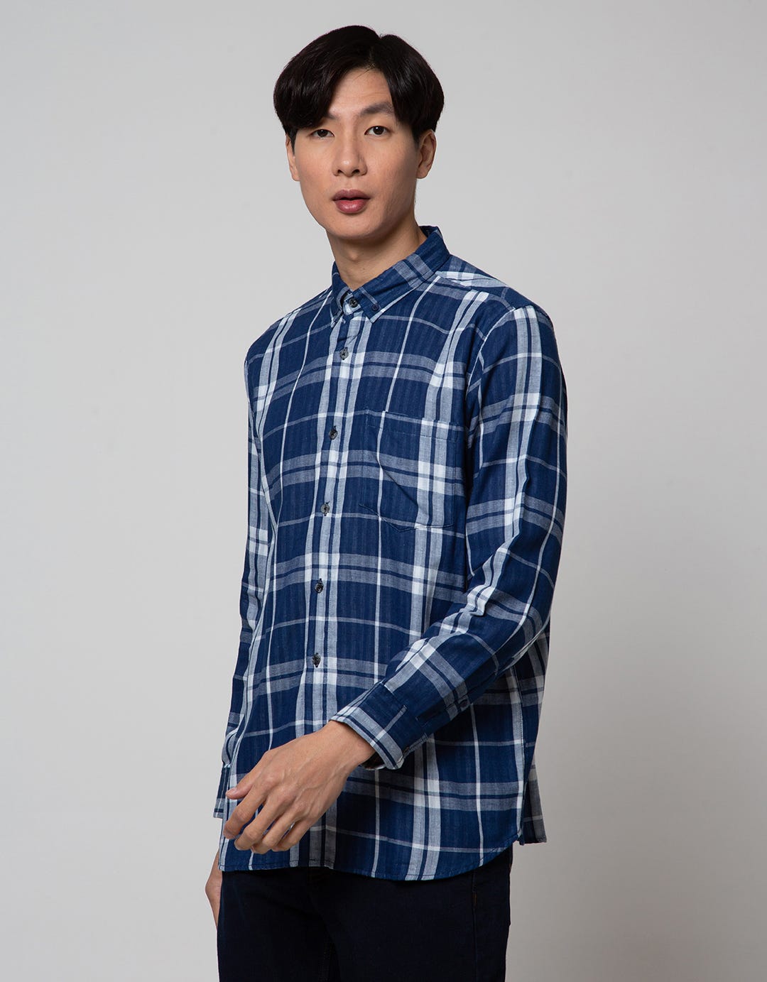 Cole Long Sleeve Shirt Woven Double Side Fabric With Stripe