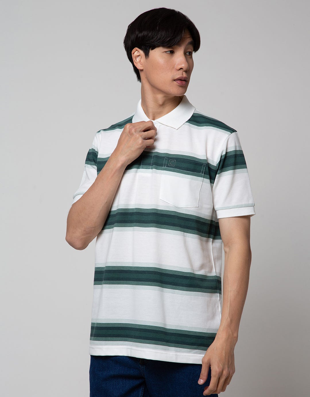 Cole Print Stripe Men's Polo Shirt