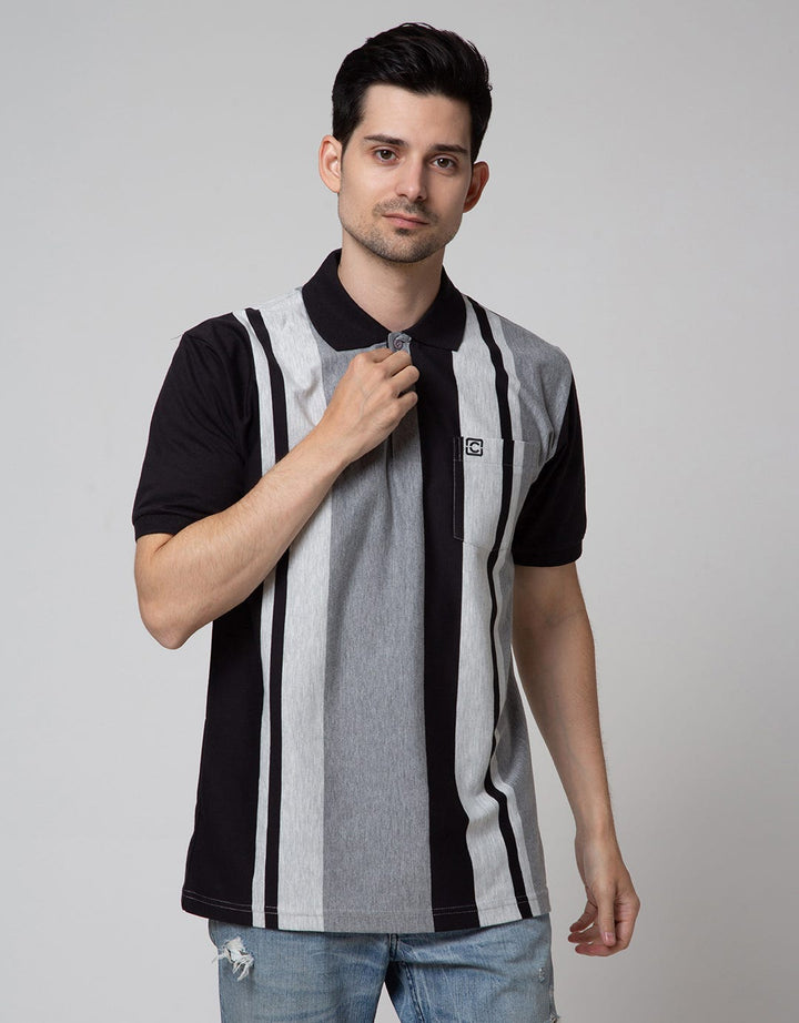 Cole Short Sleeve Polo Shirt Vertical Stripe 3 Colors