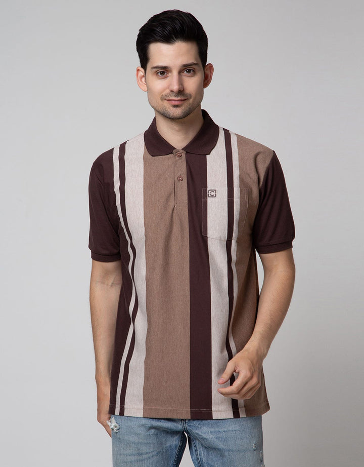 Cole Short Sleeve Polo Shirt Vertical Stripe 3 Colors