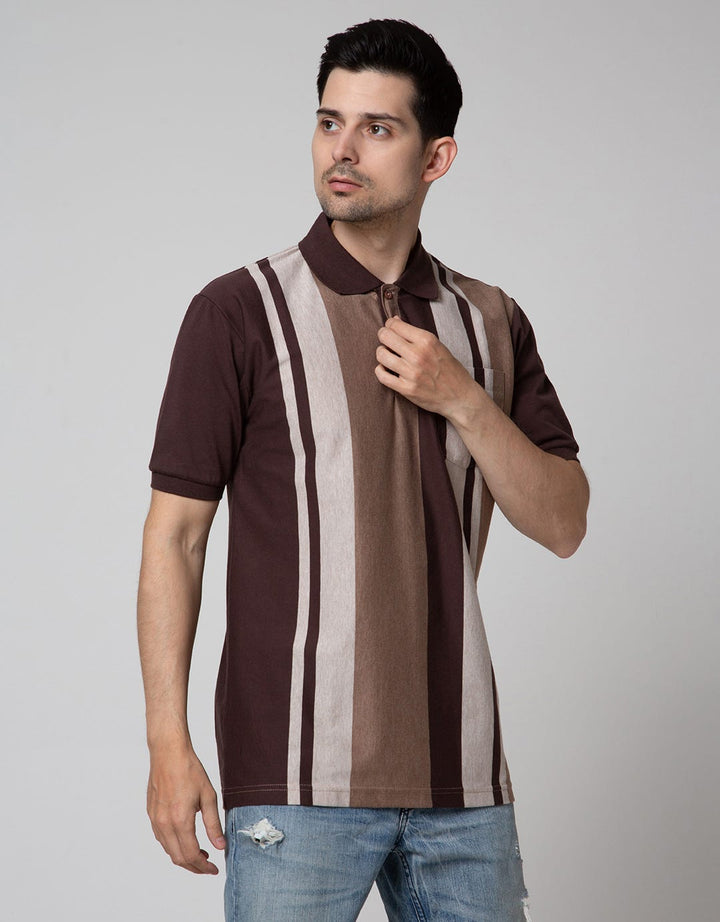 Cole Short Sleeve Polo Shirt Vertical Stripe 3 Colors