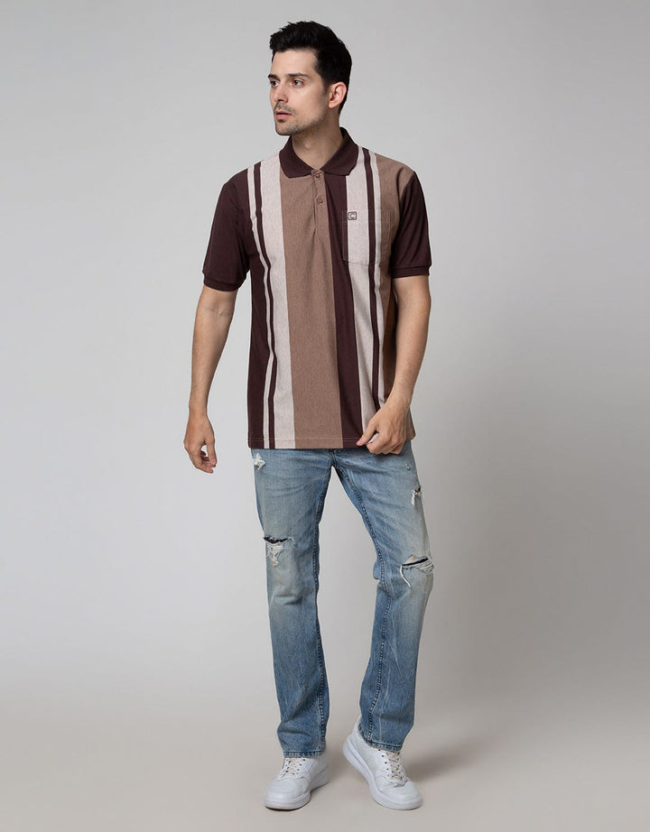 Cole Short Sleeve Polo Shirt Vertical Stripe 3 Colors