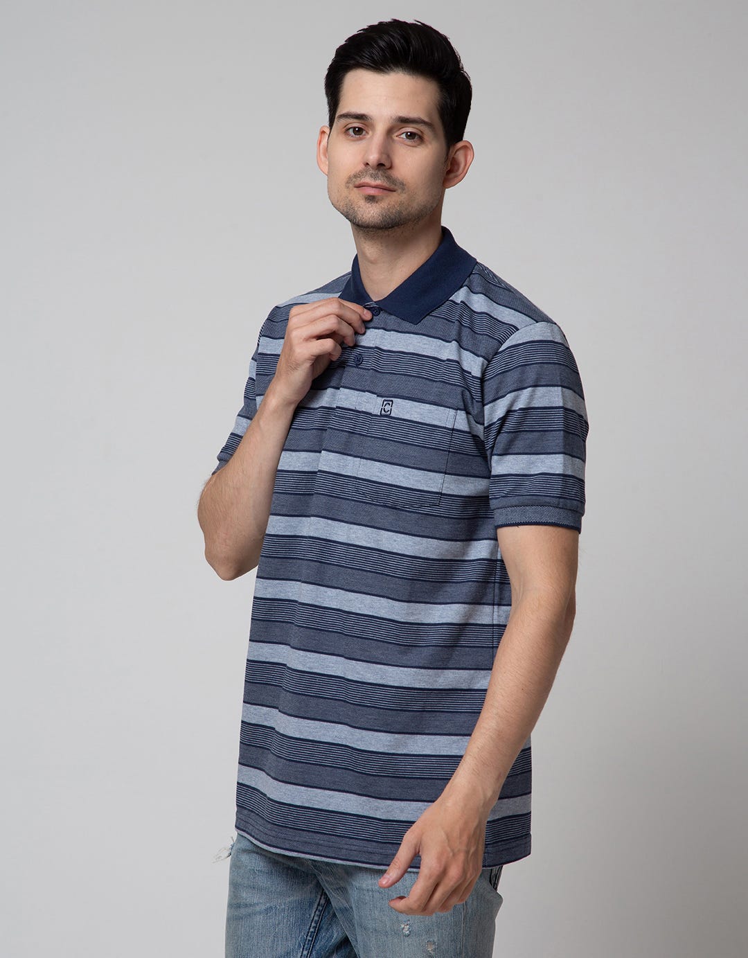 Cole Short Sleeve Polo Shirt Med Stripe Evenly 3 Colors