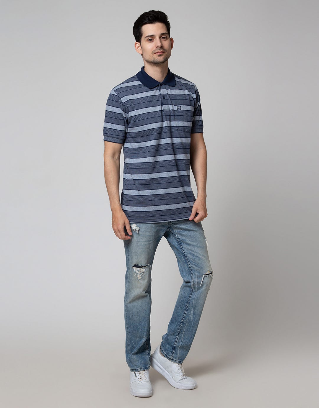 Cole Short Sleeve Polo Shirt Med Stripe Evenly 3 Colors