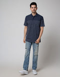 Cole Stripe Solid Polo Shirt Pria