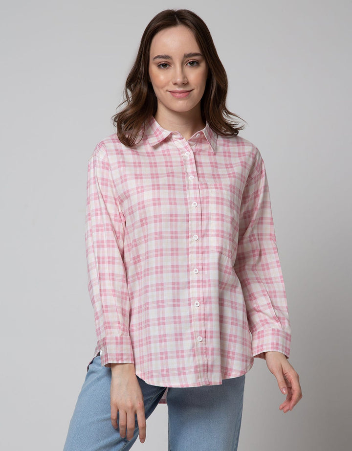 Nevada Long Sleeve Shirt Check Cotton Regular