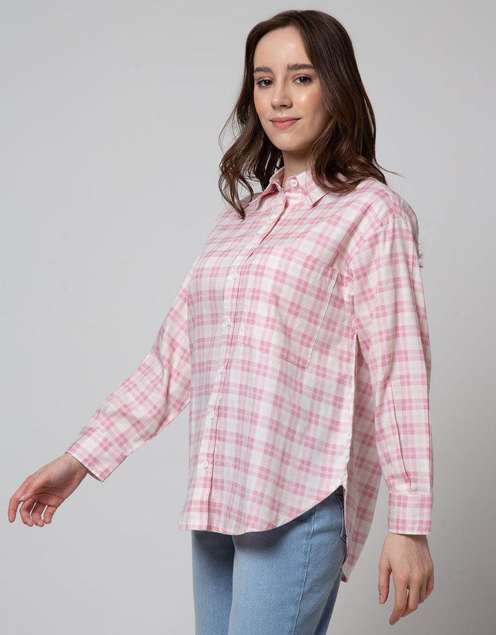 Nevada Long Sleeve Shirt Check Cotton Regular