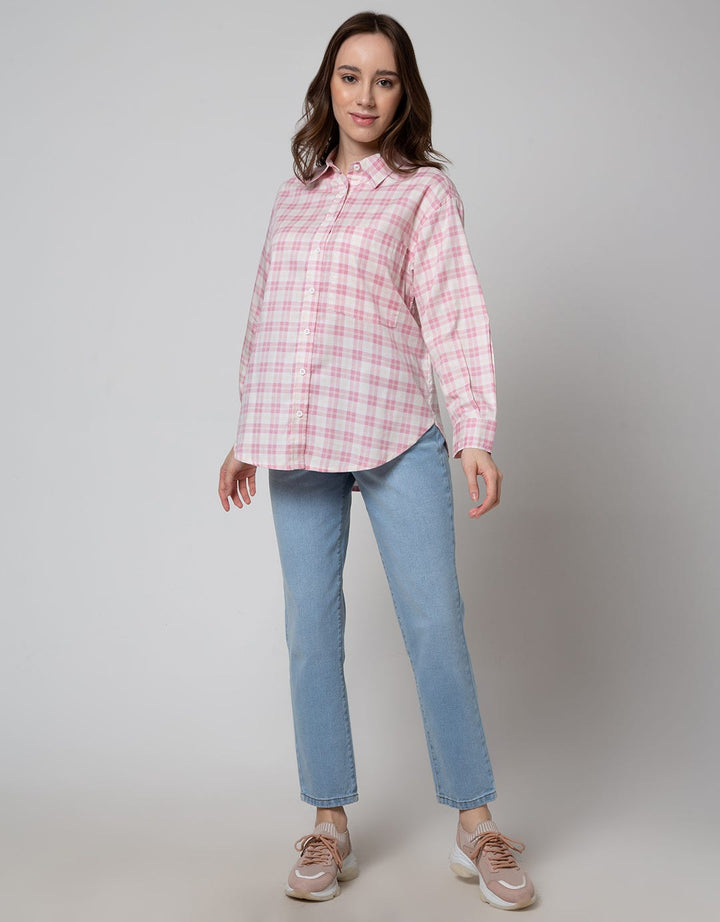 Nevada Long Sleeve Shirt Check Cotton Regular