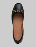 St. Yves Gold Buckle Sepatu Flat Wanita