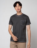 T Zone Contrast Stitching Kaos Pria