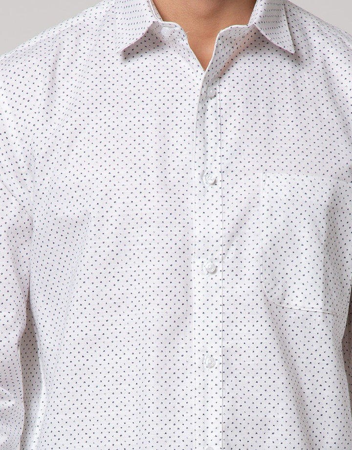 Cole Long Sleeve Shirt Regular Slub Print Geo