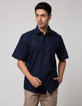 Cole Short Sleeve Shirt Regular Slub Print Geo