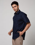 Cole Short Sleeve Shirt Regular Slub Print Geo